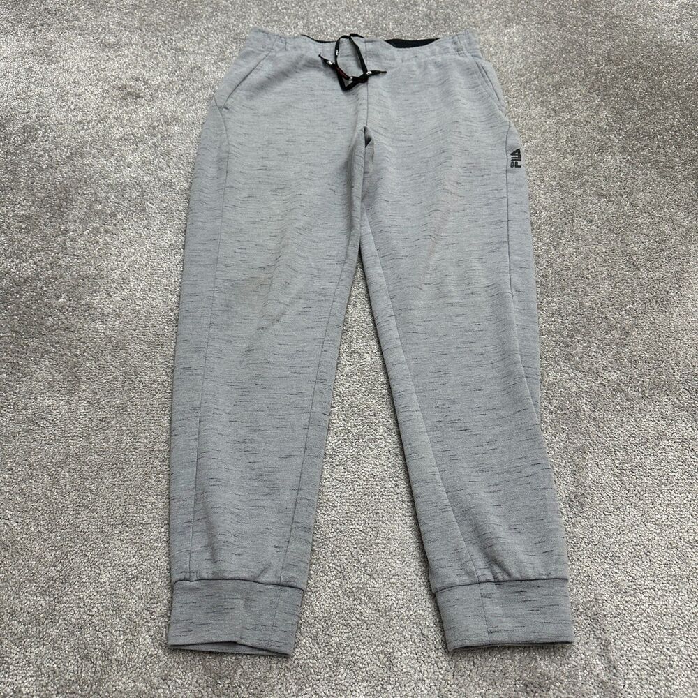 Fila Sport Jogger Sweatpants Mens Large Gray Drawstring Tapered Active 32x28.5